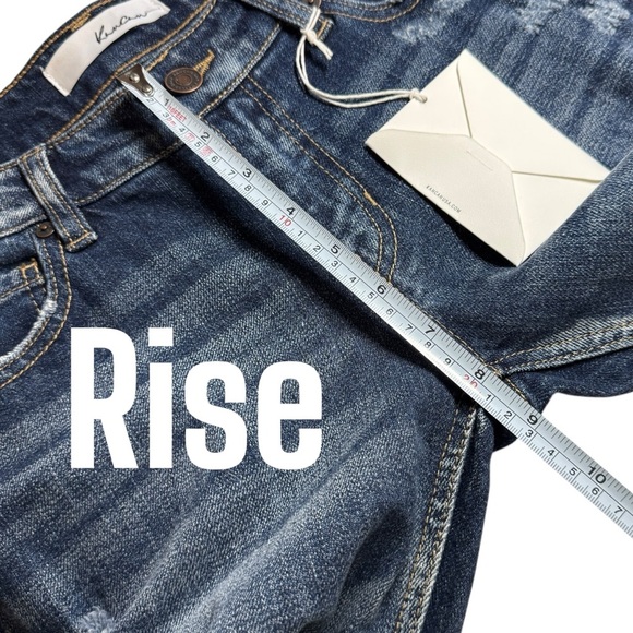 NWT Kancan distressed relaxed ankle crop jeans women’s 24 mid rise - Picture 10 of 11